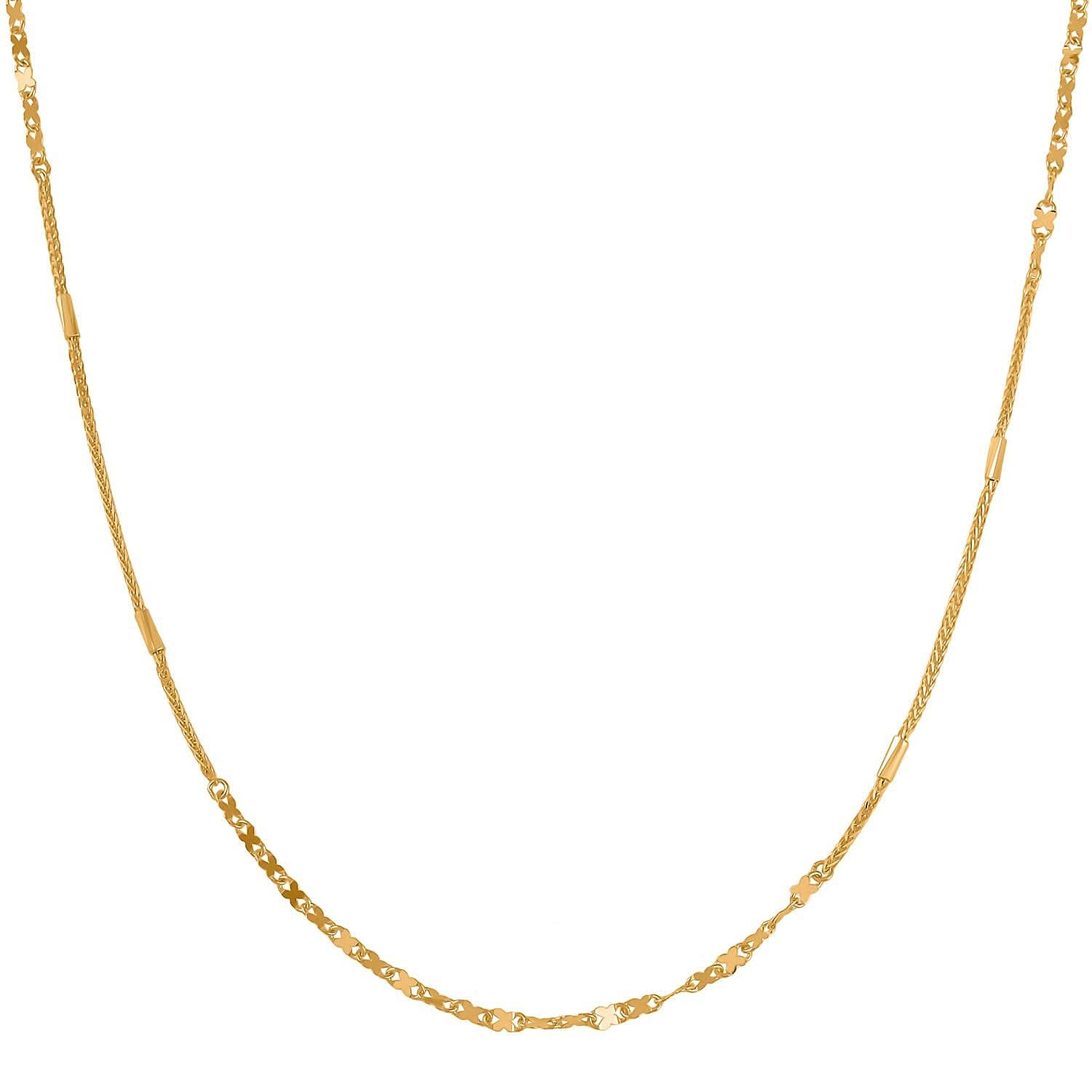 24K Yellow Gold 2mm X Link Chain Necklace 20 Inches 3.10 Grams