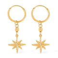 24K Yellow Gold Electroform Dangle Earrings 2.50 Grams - Sticky add to cart bar