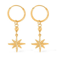24K Yellow Gold Electroform Dangle Earrings 2.50 Grams