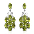 Premium Peridot Floral Dangle Earrings in Platinum Over Sterling Silver 12.50 ctw - Sticky add to cart bar