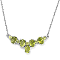 Premium Peridot Necklace 18 Inches in Platinum Over Sterling Silver 4.50 ctw