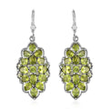 Premium Peridot Floral Lever Back Earrings in Platinum Over Sterling Silver 9.90 ctw - Sticky add to cart bar