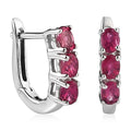 Ouro Fino Rubellite Hoop Earrings in Platinum Over Sterling Silver 0.75 ctw - Sticky add to cart bar