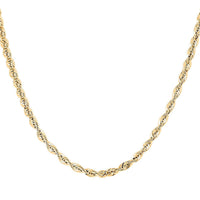 10K Yellow Gold 3mm Rope Chain Necklace 20 Inches 8.20 Grams