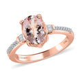 Luxoro 10K Rose Gold Premium Pink Morganite and Diamond Ring 1.75 ctw - Sticky add to cart bar