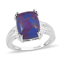 Mojave Purple Turquoise Solitaire Ring in Sterling Silver 3.50 ctw (Size 10.0) 4.25 ctw