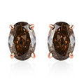 Luxoro 10K Rose Gold I1-I2 Natural Champagne Diamond Solitaire Stud Earrings 1.00 ctw - Sticky add to cart bar