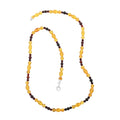 Multi Colored Amber Necklace 24 Inches in Sterling Silver - Sticky add to cart bar
