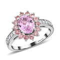 AAA Patroke Kunzite and Multi Gemstone Floral Ring in Platinum Over Sterling Silver (Size 10.0) 3.30 ctw - Sticky add to cart bar