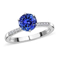 One Time Only Rhapsody 950 Platinum AAAA Tanzanite, Diamond (E-F, VS2) (0.15 cts) Ring (Size 6.0) (4.50 g) 2.05 ctw - Sticky add to cart bar