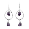 Amethyst Drop Earrings in Silvertone 39.00 ctw - Sticky add to cart bar
