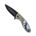 Brown Portable Folding Eagle Printed Pattern Stainless Steel Knife (7.67") - Sticky add to cart bar