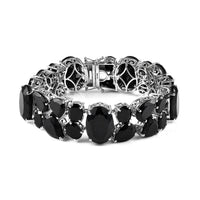 Australian Black Tourmaline Bracelet in Platinum Over Sterling Silver (7.25 In) 144.50 ctw