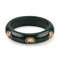 Green & Champagne color Resin Bangle Bracelet (7.75 In) - Sticky add to cart bar