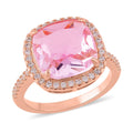 Simulated White Diamond Halo Ring in Silvertone (Size 10.0) 10.00 ctw - Sticky add to cart bar