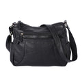 Black Color Durable Genuine Leather Crossbody Bag with Shoulder Strap - Sticky add to cart bar