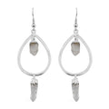 Crystal Drop Earrings in Silvertone 27.50 ctw - Sticky add to cart bar