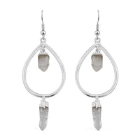 Crystal Drop Earrings in Silvertone 27.50 ctw