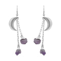 Amethyst Point Moon Earrings in Silvertone 25.50 ctw - Sticky add to cart bar
