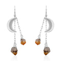 Brazilian Citrine Point Moon Earrings in Goldtone 27.00 ctw - Sticky add to cart bar