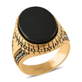 Black Onyx Men's Ring in ION Plated YG Stainless Steel 7.50 ctw - Sticky add to cart bar