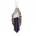 Terminated Light Amethyst and Agate Occo Necklace 18 Inches in Silvertone 67.50 ctw - Sticky add to cart bar