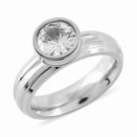 Simulated Multi Color Diamond Interchangeable Ring in Stainless Steel 5.00 ctw