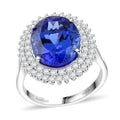 Certified & Appraised Rhapsody 950 Platinum AAAA Tanzanite and E-F VS Diamond Ring 7.10 Grams 5.50 ctw - Sticky add to cart bar