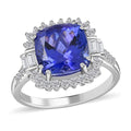 Certified & Appraised Rhapsody 950 Platinum AAAA Tanzanite and E-F VS Diamond Ring 5.75 Grams 4.00 ctw - Sticky add to cart bar
