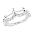 Simulated Diamond Half Eternity Band Ring in Sterling Silver 0.40 ctw - Sticky add to cart bar
