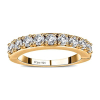 Moissanite Half Eternity Band Ring in Vermeil Yellow Gold Over Sterling Silver 0.90 ctw