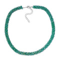 White Magic Color Glass Beaded Necklace 20-22 Inches in Silvertone - Sticky add to cart bar