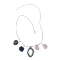 Multi Gemstone Necklace 16-18 Inches in Silvertone 95.00 ctw - Sticky add to cart bar