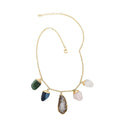 Multi Gemstone Necklace 16-18 Inches in Goldtone 97.50 ctw - Sticky add to cart bar