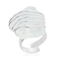 Made in Brazil Crystal Zig Zag Ring in Silvertone - Sticky add to cart bar