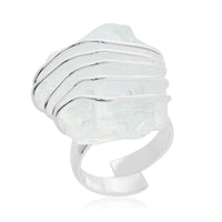 Made in Brazil Crystal Zig Zag Ring in Silvertone