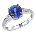 Certified & Appraised Rhapsody 950 Platinum AAAA Tanzanite and E-F VS Diamond Ring 5.20 Grams 2.50 ctw - Sticky add to cart bar