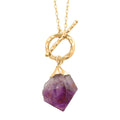 Amethyst 71.00 ctw Point Necklace in Goldtone 34 Inches - Sticky add to cart bar