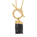 Tourmaline Point Necklace 34 Inches in Goldtone  37.50 ctw - Sticky add to cart bar