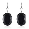Thai Black Spinel Lever Back Earrings in Platinum Over Sterling Silver 49.00 ctw - Sticky add to cart bar
