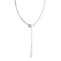 White Shell Pearl Necklace Silvertone - Sticky add to cart bar