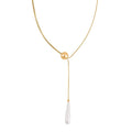 White Shell Pearl Necklace 20-22 Inches in Goldtone - Sticky add to cart bar