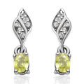Premium Sava Sphene and White Zircon Earrings in Platinum Over Sterling Silver 0.50 ctw - Sticky add to cart bar