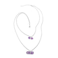 Made in Brazil Amethyst Multi Layer Necklace 21-23 Inches in Silvertone 36.00 ctw - Sticky add to cart bar