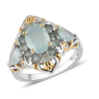 Grandidierite Ring in Vermeil Yellow Gold and Platinum Over Sterling Silver 2.60 ctw