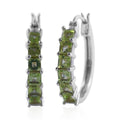 Premium Peridot Hoop Earrings in Platinum Over Sterling Silver 2.15 ctw - Sticky add to cart bar