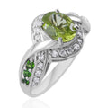 Premium Peridot and Multi Gemstone Ring in Platinum Over Sterling Silver 2.90 ctw - Sticky add to cart bar