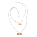 Brazilian Citrine Double Layer Necklace 21-23 Inches in Silvertone 38.50 ctw - Sticky add to cart bar