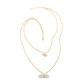 Crystal Double Layer Necklace 21-23 Inches in Silvertone - Sticky add to cart bar