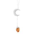 Brazilian Citrine Moon Necklace 22-24 Inches in Silvertone 37.50 ctw - Sticky add to cart bar